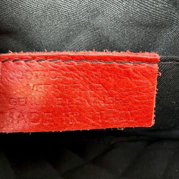 BROWNIE Red Leather Quilted Bag Chain Crossbody Made in Italy Handbag - Picture 7 of 14